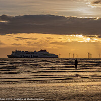 Buy canvas prints of Crosby Beach and Ferry by Paul Madden