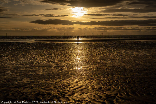 Crosby Beach Sunset Picture Board by Paul Madden