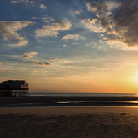 Buy canvas prints of  Blackpool sunset by Timothy Large
