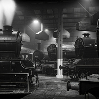 Buy canvas prints of  Morayshire smoking in the roundhouse. by RSRD Images 