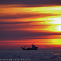 Buy canvas prints of Fishing boat at dawn by Malcolm Snook