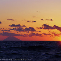 Buy canvas prints of Stromboli at sunrise by Malcolm Snook