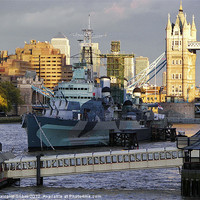 Buy canvas prints of HMS Belfast in London by Malcolm Snook