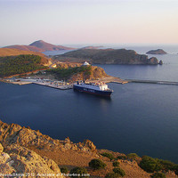 Buy canvas prints of Lindos Ferry by Malcolm Snook