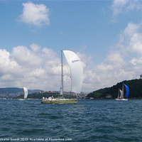 Buy canvas prints of Yachts on the Bosphorus by Malcolm Snook