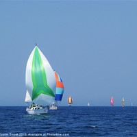Buy canvas prints of Colourful Yacht Spinnakers by Malcolm Snook