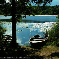 Buy canvas prints of Swedish lake and rowing boats by Malcolm Snook