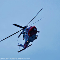 Buy canvas prints of Red and white coastguard helicopter by Malcolm Snook