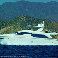 Buy canvas prints of Fast Motor Yacht by Malcolm Snook