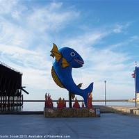 Buy canvas prints of Inflatable fish sculpture Almeria by Malcolm Snook