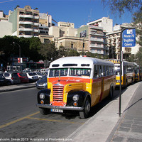 Buy canvas prints of Classic bus streets of Malta by Malcolm Snook