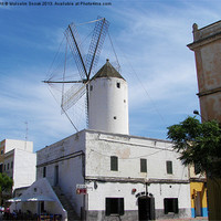 Buy canvas prints of Windmill in Menorca by Malcolm Snook