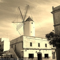 Buy canvas prints of Ancient Windmill in Menorca by Malcolm Snook