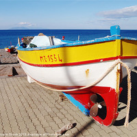 Buy canvas prints of Old wooden fishing boat by Malcolm Snook