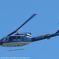 Buy canvas prints of Italian Police Helicopter by Malcolm Snook