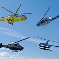Buy canvas prints of Four Helicopters by Malcolm Snook