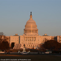 Buy canvas prints of Capitol Hill At Dusk by Malcolm Snook