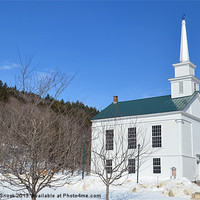 Buy canvas prints of Picturesque Vermont Church by Malcolm Snook