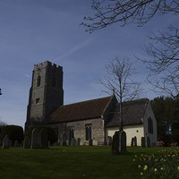 Buy canvas prints of All Saints Church Horsford In Spring  by Malcolm Snook