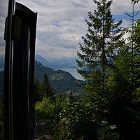 Buy canvas prints of View from A Swiss  Funicular Railway               by Malcolm Snook