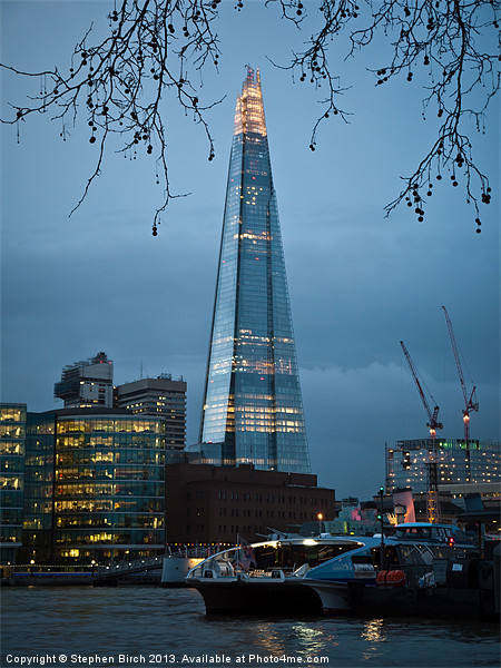 The Shard at Dusk Picture Board by Stephen Birch