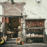 Buy canvas prints of  Village shop in Sorrento Italy by Stephen Birch