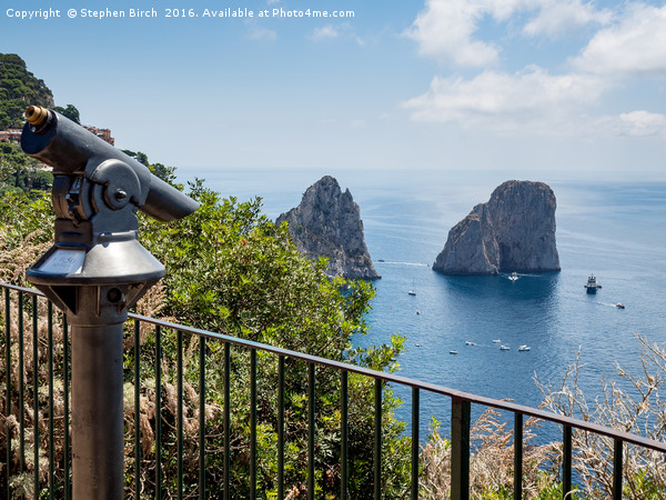 Faraglioni Rocks, Capri Picture Board by Stephen Birch