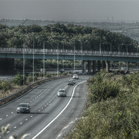 Buy canvas prints of hdr m2 motorway by Martyn Bennett