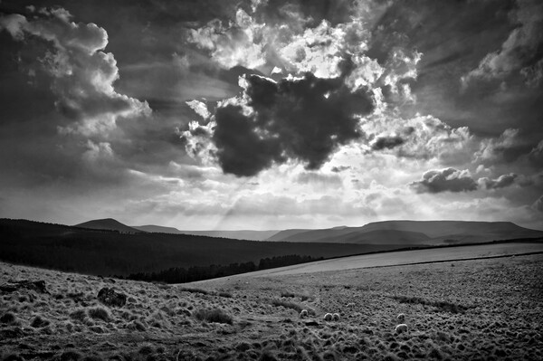 Crespuscular Rays across the Upper Derwent Valley Picture Board by Darren Galpin