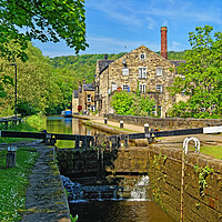 Buy canvas prints of Hebden Bridge Lock & Rochdale Canal by Darren Galpin