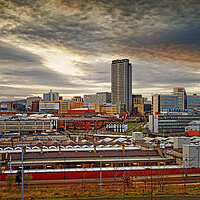 Buy canvas prints of Sunset over Sheffield Skyline by Darren Galpin