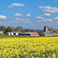 Buy canvas prints of Woolley rapeseed and village by Darren Galpin