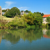 Buy canvas prints of Abbotsbury Abbey Remains and Pond by Darren Galpin
