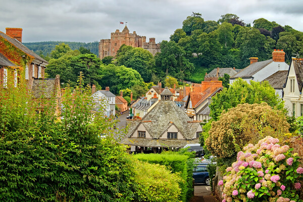 Dunster Village and Castle Exmoor Somerset Picture Board by Darren Galpin