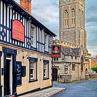Buy canvas prints of St Benedicts Church and Mitre Inn by Darren Galpin