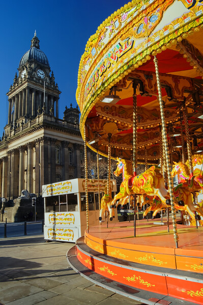 Leeds Town Hall & Carousel Picture Board by Darren Galpin