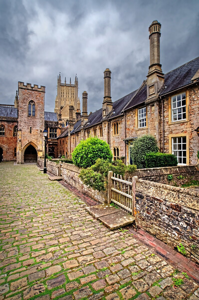 Vicars Close and Wells Cathedral Picture Board by Darren Galpin