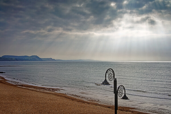 Lyme Bay Sun Rays Picture Board by Darren Galpin