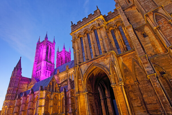 Lincoln Cathedral with Advent Colours Picture Board by Darren Galpin