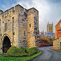 Buy canvas prints of Pottergate Arch and Lincoln Cathedral by Darren Galpin
