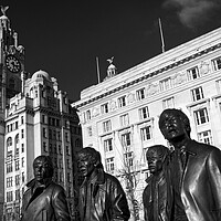 Buy canvas prints of Beatles Statue and Liver Building  by Darren Galpin