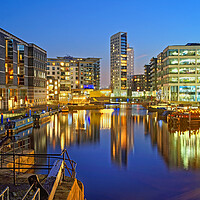 Buy canvas prints of Leeds Dock at Dusk  by Darren Galpin