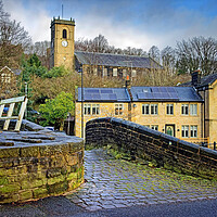 Buy canvas prints of Slaithwaite Church and Canal by Darren Galpin