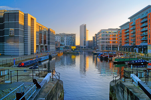 Leeds Dock at Dusk  Picture Board by Darren Galpin