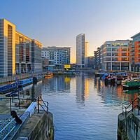 Buy canvas prints of Leeds Dock at Dusk  by Darren Galpin