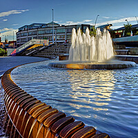 Buy canvas prints of Sheaf Square Water Feature by Darren Galpin
