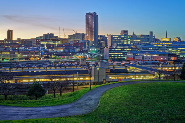 Sheffield, South Yorkshire at Dusk Picture Board by Darren Galpin