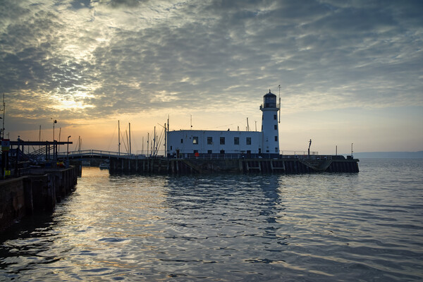 Scarborough Lighthouse Sunrise, North Yorkshire Picture Board by Darren Galpin