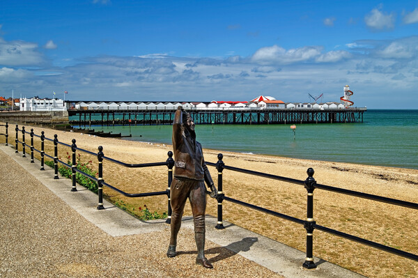 Amy Johnson Statue and Pier at Herne Bay Picture Board by Darren Galpin