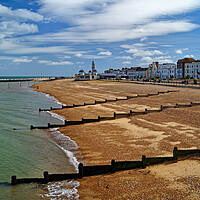 Buy canvas prints of Herne Bay Seafront and Beach by Darren Galpin